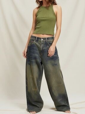 JADED LONDON Cinch XL Colossus Super Baggy Jeans, Rusted, W30